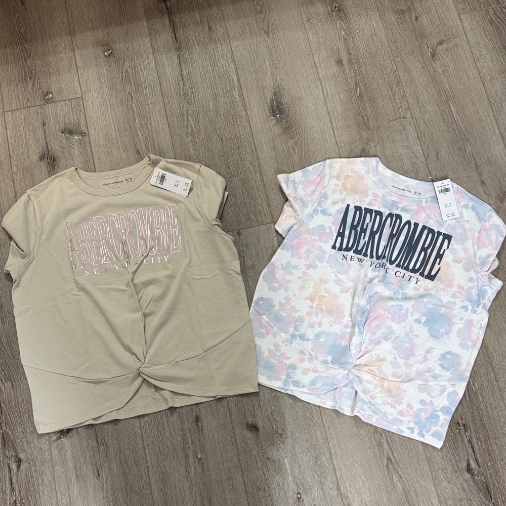abercrombie kids Twist Front Tee in Beige and Pastel Floral